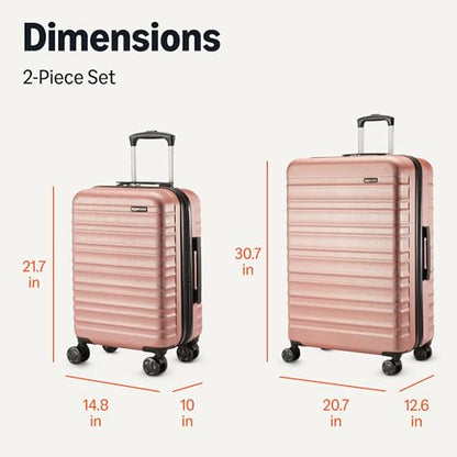 Amazon Basics 2-Piece Hardshell Suitcases Set (21", 30"), Expandable Travel Luggage with Scratch-Resistant Surface, Four Multi-directional Wheels, Telescopic Handle, Rose Gold - color: Rose Gold, size: 2-Piece Set