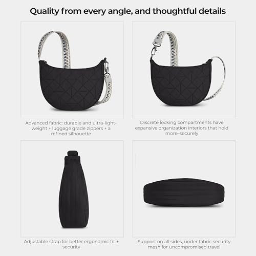 Travelon Anti-Theft Boho Crescent Crossbody - color: Black