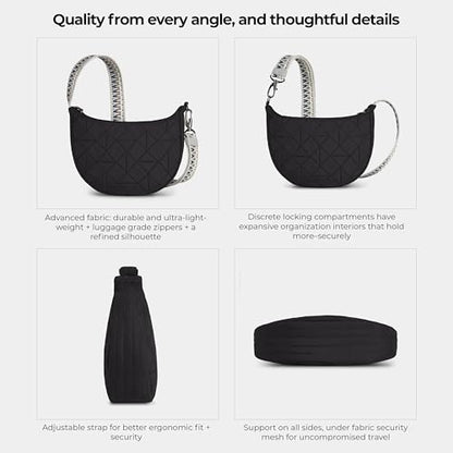 Travelon Anti-Theft Boho Crescent Crossbody - color: Black