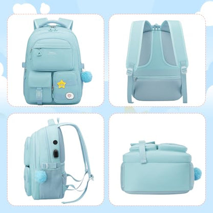 17.3 Inch School Backpack Women,College Bookbag for Teen Girls High School Mochila Escolares Niñas Mochilas Mujeres - color: Blue, size: 17,3 inch