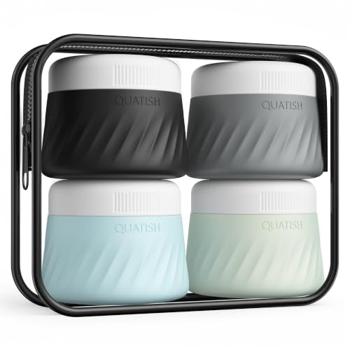 Quatish 2oz Travel Size Containers for Toiletries, 4 Pack, Grey - color: Grey, size: 2 Ounces