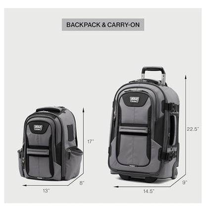 Travelpro Bold Softside Carry-On Luggage & Backpack Set, Grey/Black - color: Grey, size: Small