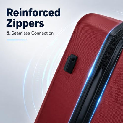 20/24/28 Inch Hardshell Suitcase Set, ABS Luggage Set with TSA Lock 5 Piece - color: Red