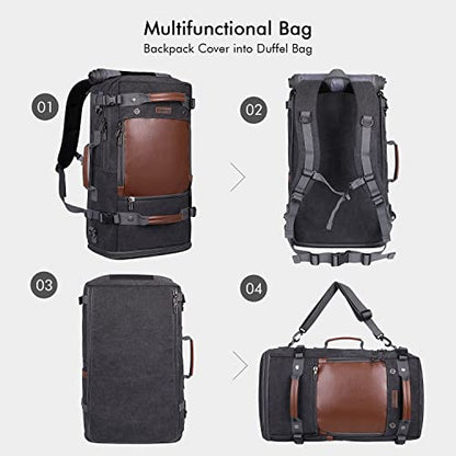 WITZMAN Travel Backpack for Men Large Convertible Duffel Bag Fits 16 Inch - color: 22 Inch Black