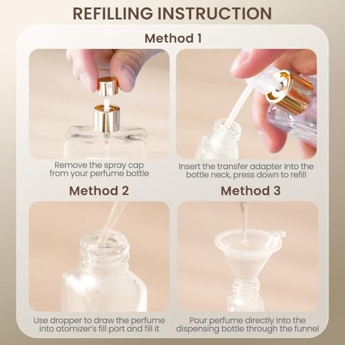 Perfume Atomizer, Refillable Spray Perfume Bottles 2pcs 0.5oz/15ml - color: Wanut 2pcs 15ml/0.5oz