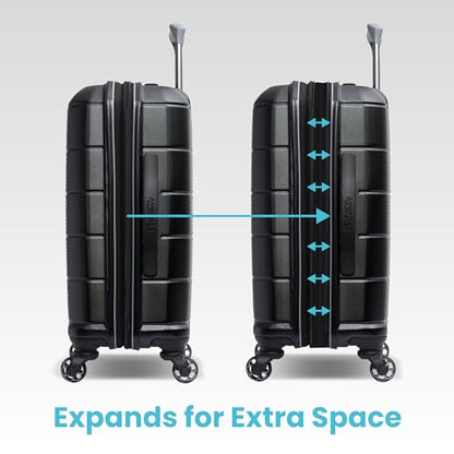 American Tourister Stratum 2.0 Expandable Hardside Luggage with Spinner Wheels, Checked-Large, Jade Green - color: Jade Green, size: 28-Inch Checked-Large