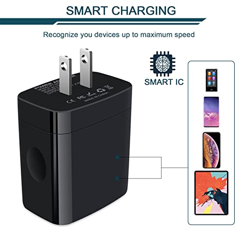 USB Wall Charger 2-Pack AILKIN 4.8A 4-Port USB Plug Cube Brick Charging Box | Wall Charger Plug, Charging Block for iPhone 17 16 15 14 13 Pro Max 12 11Pro Max/XR Plus, Samsung Galaxy S23 S22 S21 - color: Black