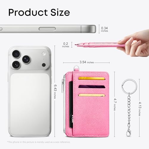 Pink Credit Card Holder Small Wallet for Women - color: Pink