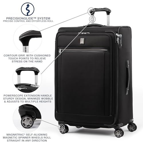 Travelpro Platinum Elite Checked Luggage Spinner, Black, 29-Inch - color: Shadow Black, size: Checked-Large 29-Inch