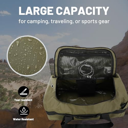 MIER 40L/60L/90L Water Resistant Backpack Duffel, Heavy Duty Duffle Bags - color: Dark Green, size: 40l