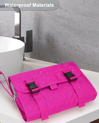 Relavel HangingTravel Toiletry Bag for Women, Large Capacity Toiletries Bag - color: 01 Hot Pink, size: Large