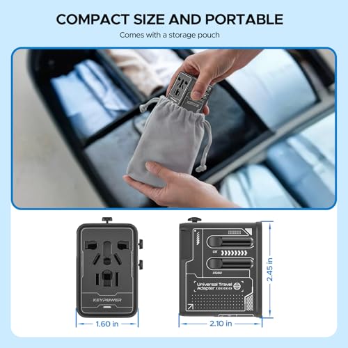 30W GaN Universal Travel Adapter, 4-in-1 Fast Charger 2 USB-C & 1 USB-A