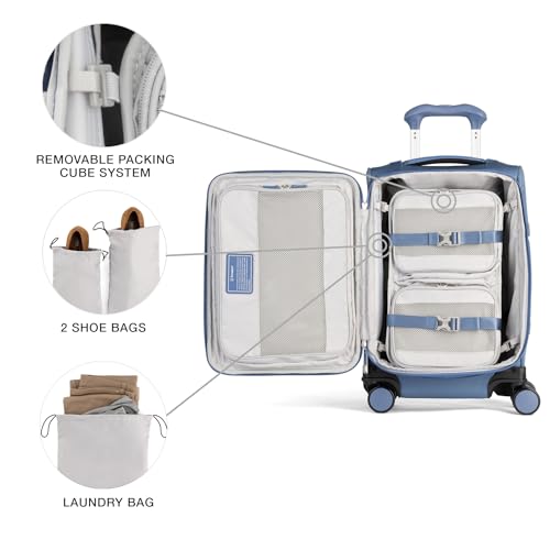 Travelpro VersaPack+ Softside Carry-On Luggage Suitcase, Blue, 20-Inch - color: Elemental Blue, size: Compact Carry On