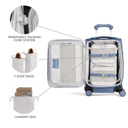Travelpro VersaPack+ Softside Carry-On Luggage Suitcase, Blue, 20-Inch - color: Elemental Blue, size: Compact Carry On