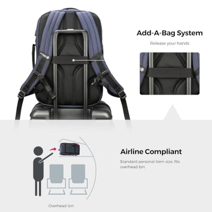 Swissdigital Design Travel Backpack 43l with USB Charging Port Laptop Backpack,TSA Friendly Flight Approved Carry-on Luggage Hand,Large Weekender Bag Fits 17 Inch Laptop Blue | SD1748-12 - color: Blue