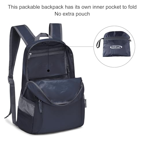 G4Free 20L Small Packable Travel Hiking Backpack for Men Women - color: Dark Blue, size: 20L