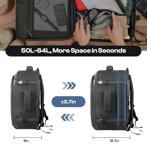 Travel backpack for men, Travel Friendly, Fits 18.4 Laptop bag - color: Black, size: 3X-Large