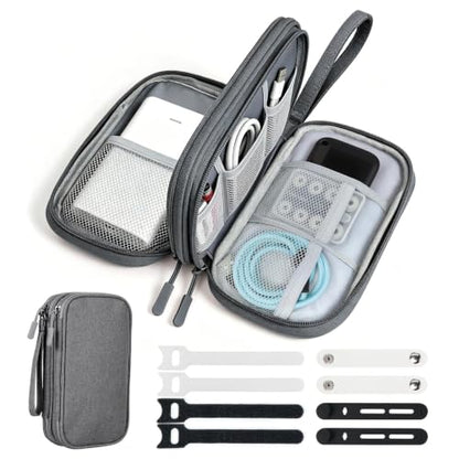 Double Layer Cable Organizer Bag, Travel Tech Pouch, Dark Gray - color: Dark Gray, size: Medium