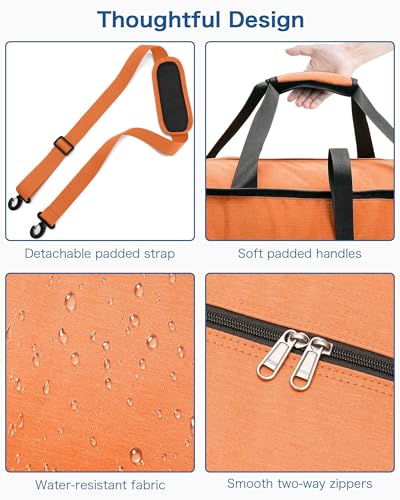 120L Large Waterproof Foldable Travel Duffel Bag with Shoe Compartment - color: Orange, size: 120L