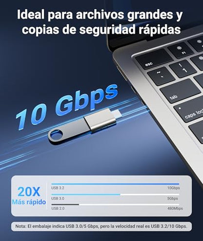 Syntech USB C to USB Adapter Pack of 2, USB 3.0 to Thunderbolt 5/4 Adapter - color: Starlight, size: 1.08 X 0.65 X 0.32 Inch