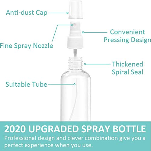 ZALUJMUS 50ml Mini Empty Travel Spray Bottles with Labels, Set of 3, 50ml