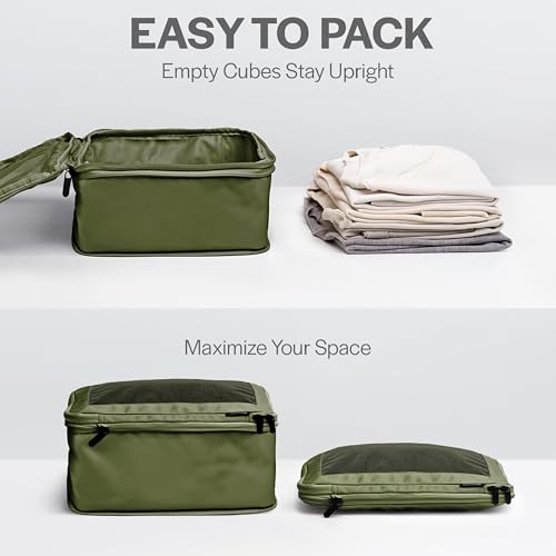 Aerotrunk Compression Packing Cubes for Travel, 2-Pack, Olive - color: Olive, size: 2-Pack