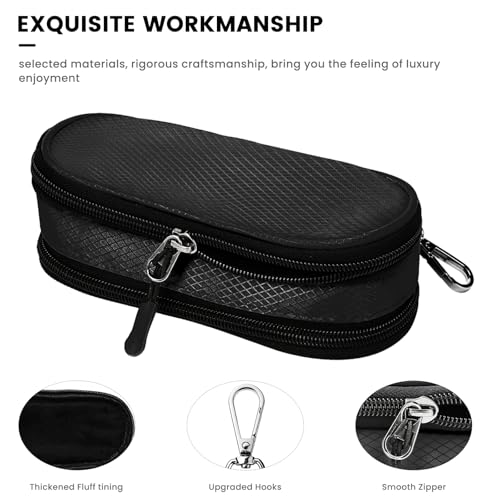 molshine Double Glasses Case，Independent dual-level design - color: Dark Black