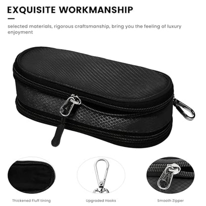 molshine Double Glasses Case，Independent dual-level design - color: Dark Black