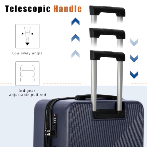 5 Piece Hardshell Luggage Set Spinner Wheels 20/24/28" Blue - color: PorscheBlue, size: 5 piece