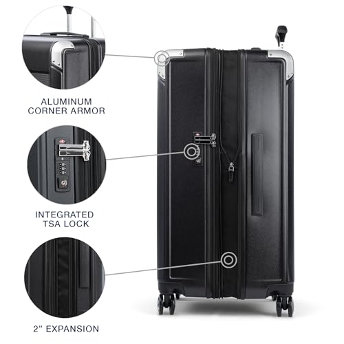 Travelpro Platinum Elite Hardside Checked Luggage, Black, 28-Inch - color: Shadow Black, size: Checked- Large 28-Inch
