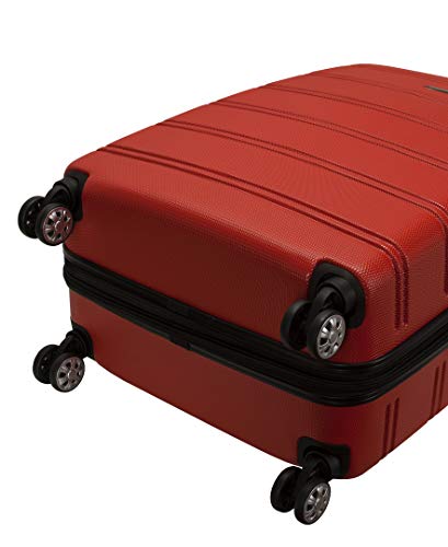 Rockland Melbourne Hardside 3 Piece Expandable Spinner Wheel Luggage Set, (20"/24"/28"), Red - color: Red, size: 3 Piece (20"/24"/28")