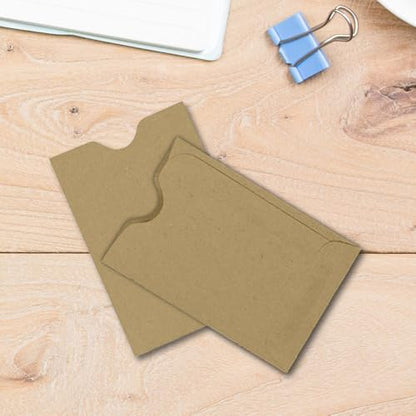LUXPaper Credit Card Sleeves | 2 3/8" x 3 1/2" | Grocery Bag Brown | 70lb. Text | 50 Qty - color: Brown Kraft, size: 50 Qty.