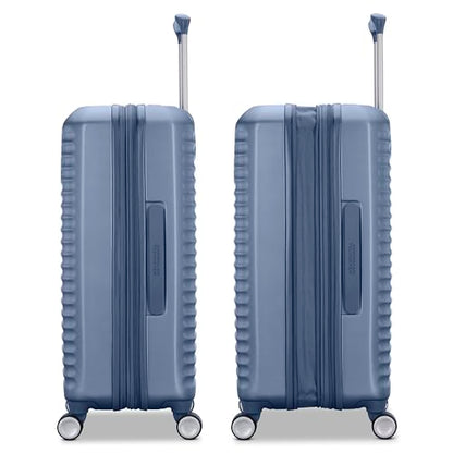 American Tourister Stratum 3.0 Medium 24-Inch Spinner, Airline Approved, Durable Hardside Luggage, Expands 1.5", RightHeight™ Adjustable Handle, Elemental Blue - color: Elemental Blue, size: Medium - Checked