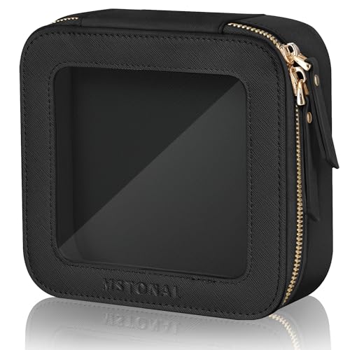 Small Clear Makeup Bag for Purse, Travel Cosmetic Case, Black, Mini - color: Black, size: Mini