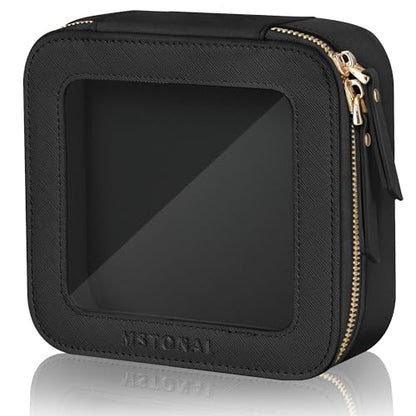 Small Clear Makeup Bag for Purse, Travel Cosmetic Case, Black, Mini - color: Black, size: Mini