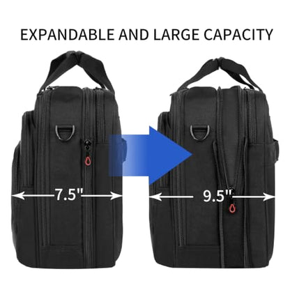 KROSER 17.3 Inch Laptop Briefcase, Computer Bag,Messenger Shoulder Bag - color: Black/Red, size: 17.3 INCH
