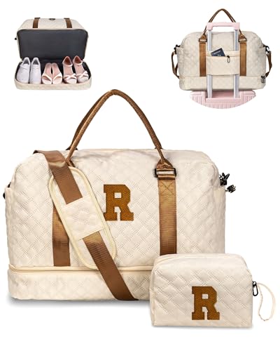 Kids Duffle Bag-Dance Bag Duffle Bag, Personalized Weekender Bags - color: Beige, style: R