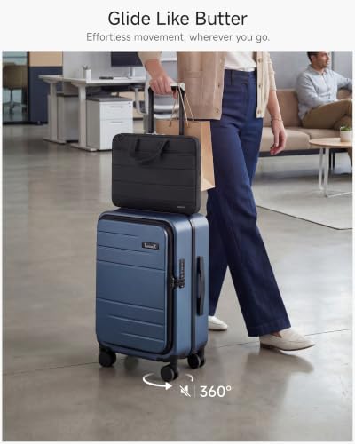 LUGGEX Top Opening Trunk Carry On Luggage, Aluminum Frame, Blue, 21" - color: Blue, size: 21 Inch Aluminum