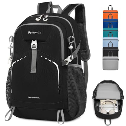 Lightweight Foldable 35L Everyday Backpack, Packable Daypack (Black) - color: 35l-black