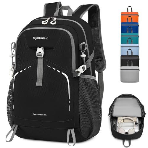 Lightweight Foldable 45L Large-Capacity Everyday Backpack (Black) - color: 45l-black
