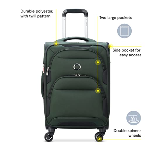 DELSEY PARIS Sky Max 2.0 Softside Expandable Luggage with Spinner Wheels, Black, Checked-Medium, 24 Inch - color: Black, size: Checked-Medium, 24 Inch