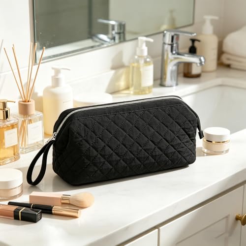 Stratalife Quilted Hair Tools Travel Bag with Polishing Cloth, Black - color: Black