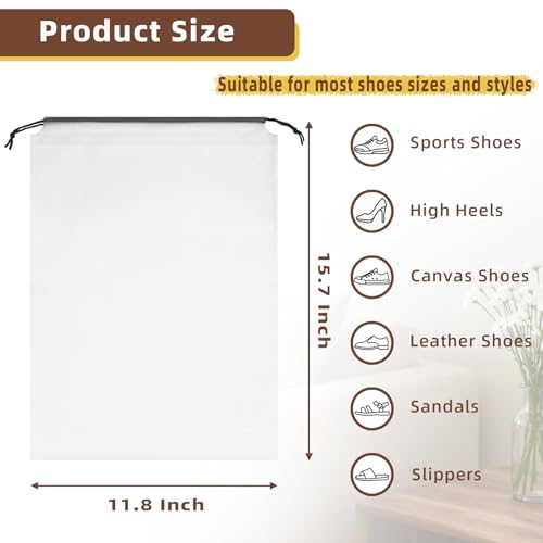LazyMe Clear Shoe Bags for Travel, 11.8 x 15.7 Inch, 12 Pcs - color: Clear 12pcs