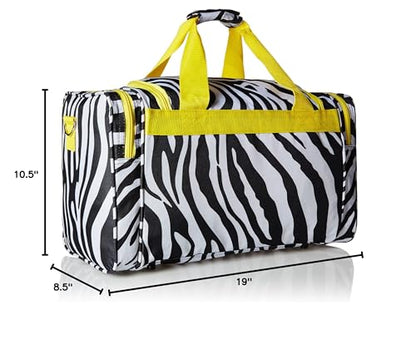 Rockland Duffel Bag, Yellow Zebra, 19-Inch - color: Yellow Zebra