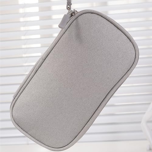 Portable Travel Cable Organizer Pouch Double Layer for Chargers and Cables - color: Grey