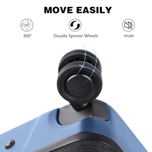 20 Inch Softside Suitcase with Spinner wheels, Carry on Luggage with & USB Port,Hybrid Soft Front & Hard Shell Large Checked Luggage with TSA Lock, Blue - color: Blue, size: 20 Inch