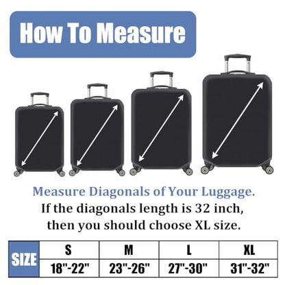 MAYJOYDIY Black Luggage Cover Suitcase Protector Travel Suitcase Cover Anti Scratch Luggage Protector Dust-Proof Washable Baggage Sleeve Fits 31-32 Inch Luggage (Size XL) - size: XL(31-32 Inch)