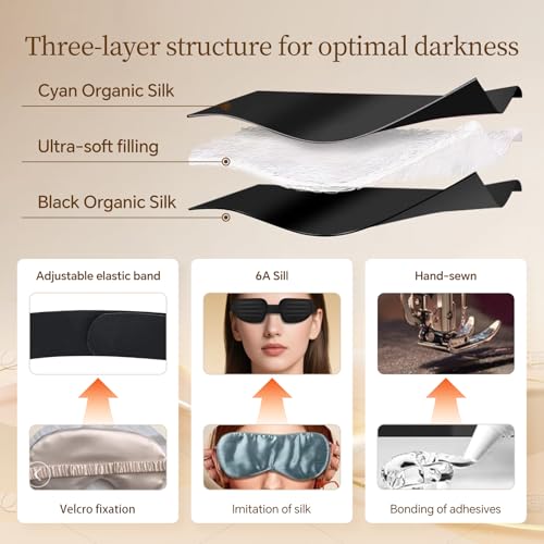 CLOZIA Sleep Mask for Sleeping, 3D Deep Eye Cups Blackout Eye Mask - color: Grey