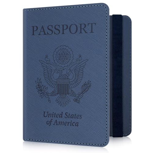 RSAquar Passport Holder for Women and Men, Blue - color: **Blue