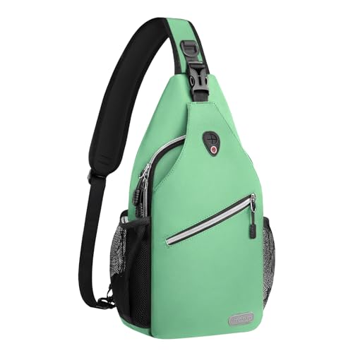 MOSISO Small Sling Bag for Men, Crossbody Shoulder Chest Daypack Bag - color: Wllow Green